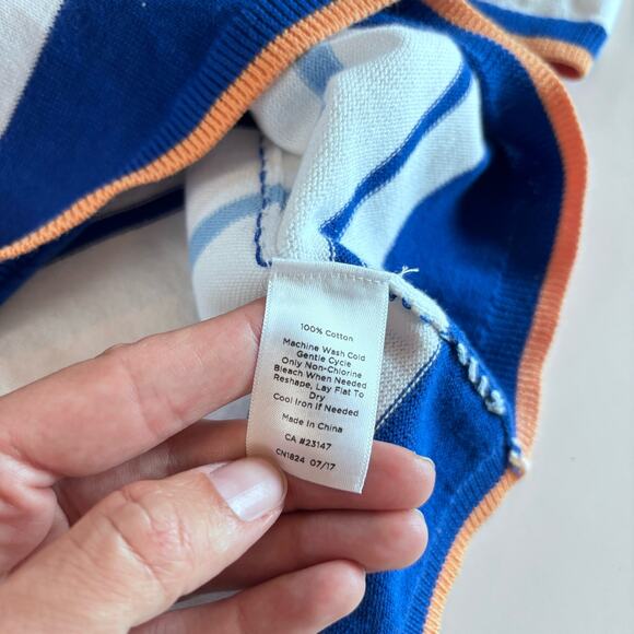 Talbots Women's XL Crewneck Sweater Blue White Striped Whale - Picture 5 of 9